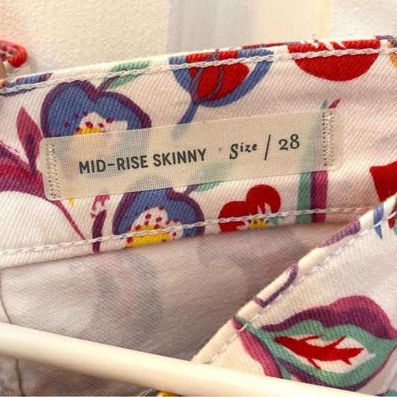 Anthropologie Women's 28 Floral Mid-rise Skinny Pants Pilcro & the Letterpress - Picture 5 of 9